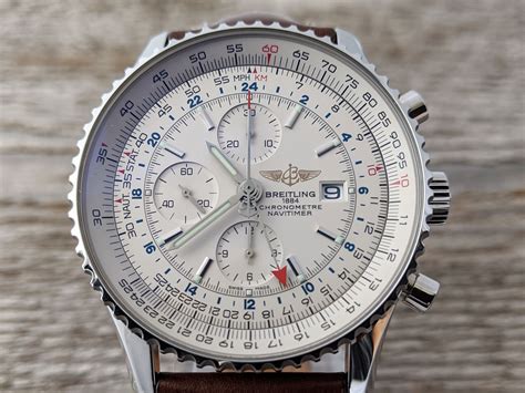 breitling navitimer world white dial brown leather|breitling navitimer price guide.